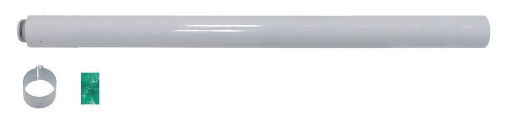 Verlängerungsrohr für die Luft-/Abgasführung mit einem grauen, glatten Finish. Geeignet für Anwendungen im Heizungsbereich, hergestellt von Vaillant.